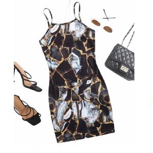 New Woman’s Boho Marble Stone Sleek Comfort Bodycon Mini Dress